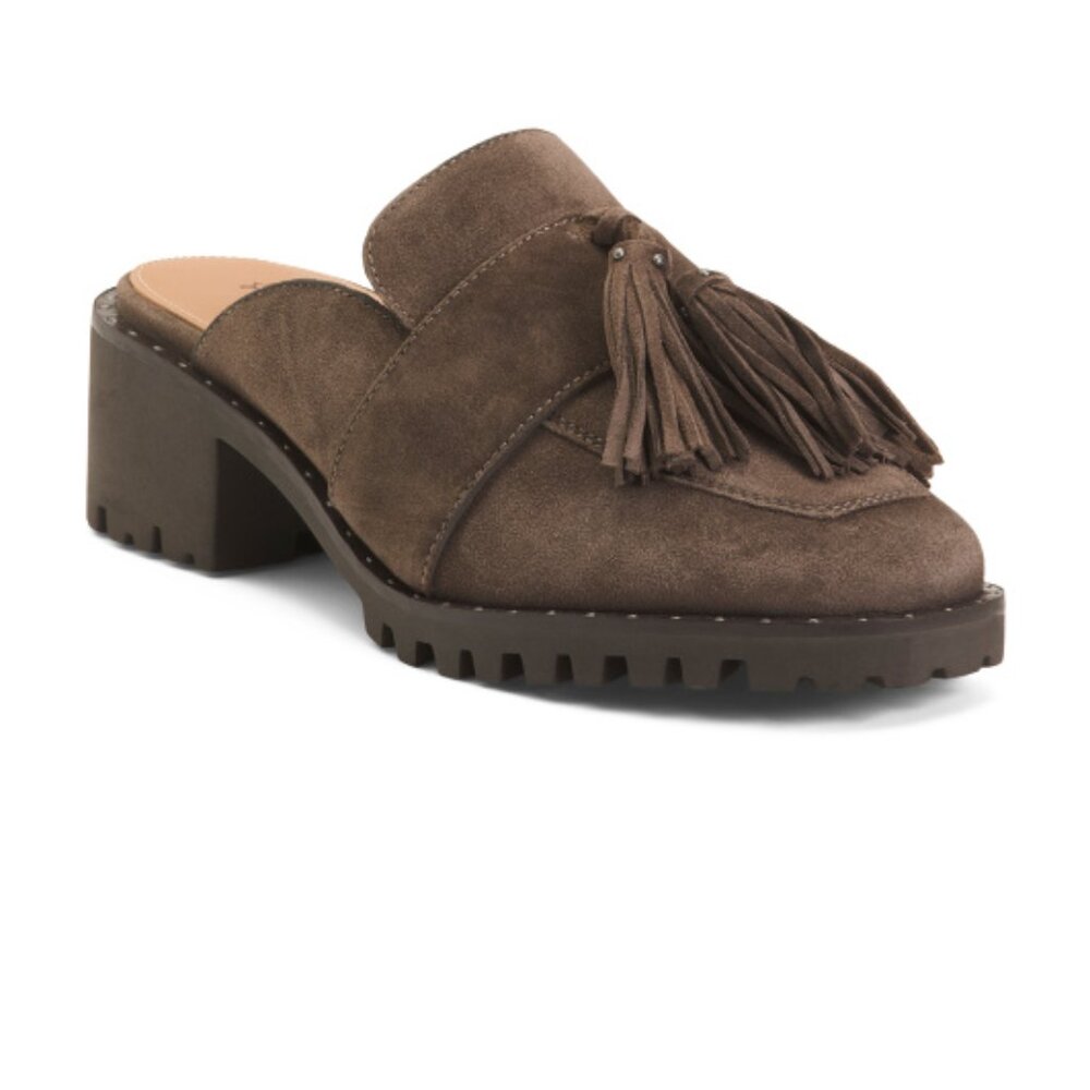 NWOB Johnston & Murphy Leather Alice Fringe Mules